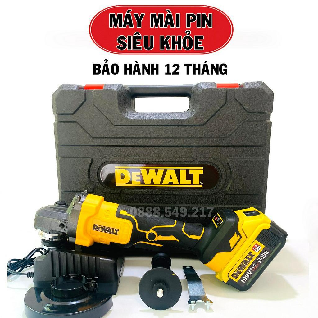 Bộ Máy Mài Góc - Máy Cắt Cầm Tay Dewalt 199V Pin 10 Cells Siêu Khỏe - 3 Tốc Độ Tải Linh Hoạt Lõi Đồng Không Chổi Than