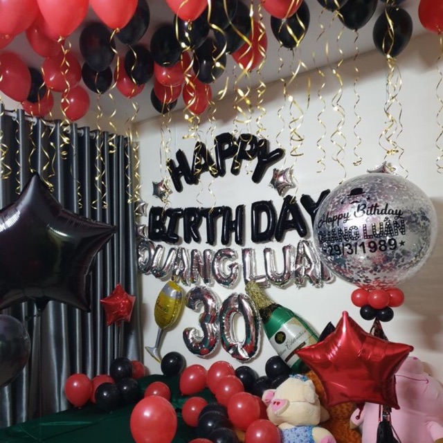 Bộ bóng bay Happy birthday MS66 Tặng kèm bóng tròn bóng ngôi sao