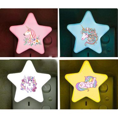 Đèn ngủ ngôi sao ngựa thần DLSI7 đèn ngủ unicorn cảm biến ánh sáng hoạt hình cute dễ thương