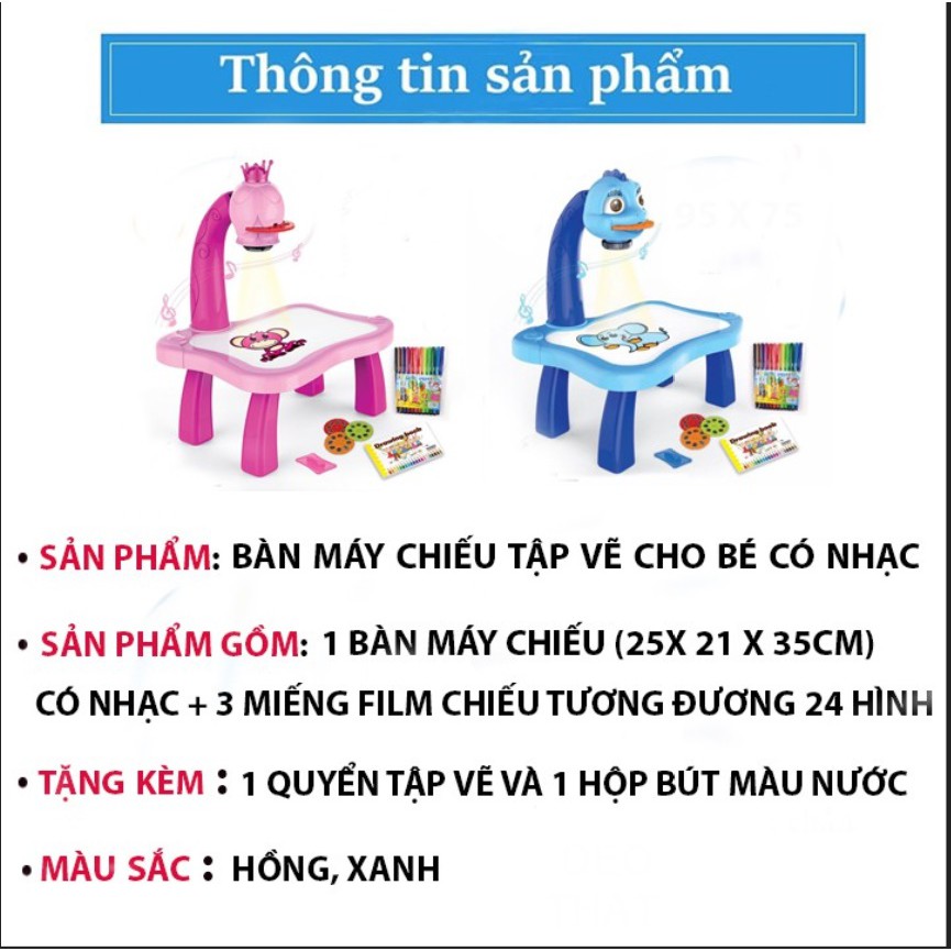 Đồ chơi bàn máy chiếu-Bàn Vẽ Có Đèn Chiếu Sáng Thông Minh Cho Bé