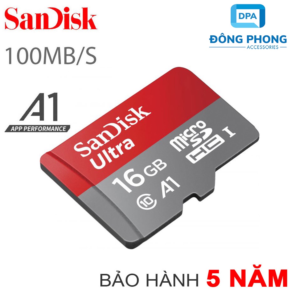 Thẻ Nhớ SanDisk Ultra 16GB 100MB/s MicroSDXC UHS-I A1 Chính Hãng