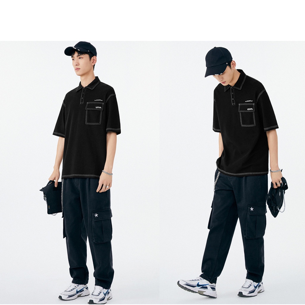 Áo POLO WONDER Form Rộng Unisex - Kiểu áo thun nam nữ có cổ Local Brand Leevin Store