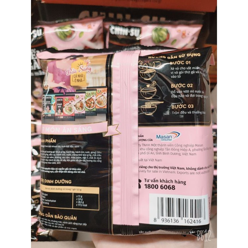 CHINSU MIẾN GÀ HẦM MĂNG THÙNG 12 GÓI 129g