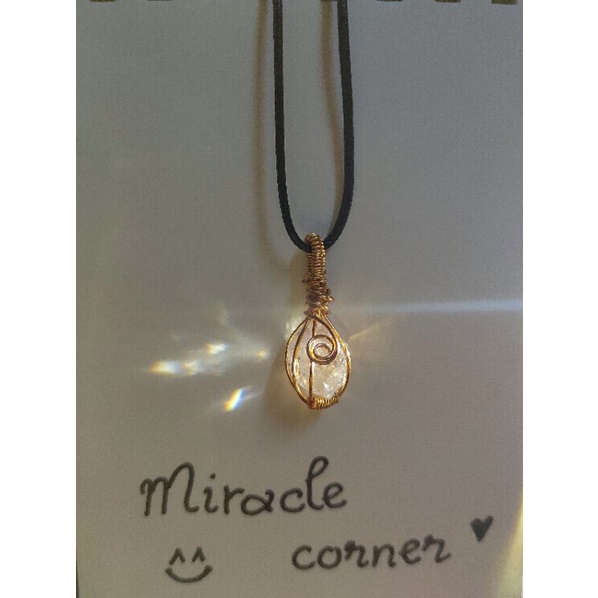 Dây chuyền Herkimer Diamond dáng bình tiên size đ á mới ~ 1cm