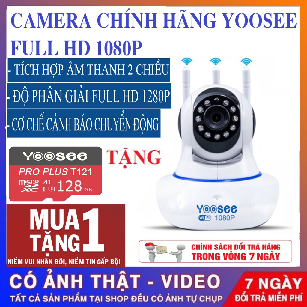 Camera WiFi KHÔNG DÂY YooSee 3 râu , Camera Trong nhà , ngoài trời