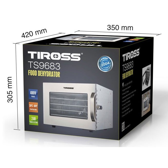 Máy sấy hoa quả Tiross TS 9683 6 khay sấy inox