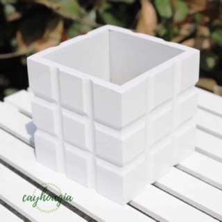 Hộp gỗ vuông cắm hoa