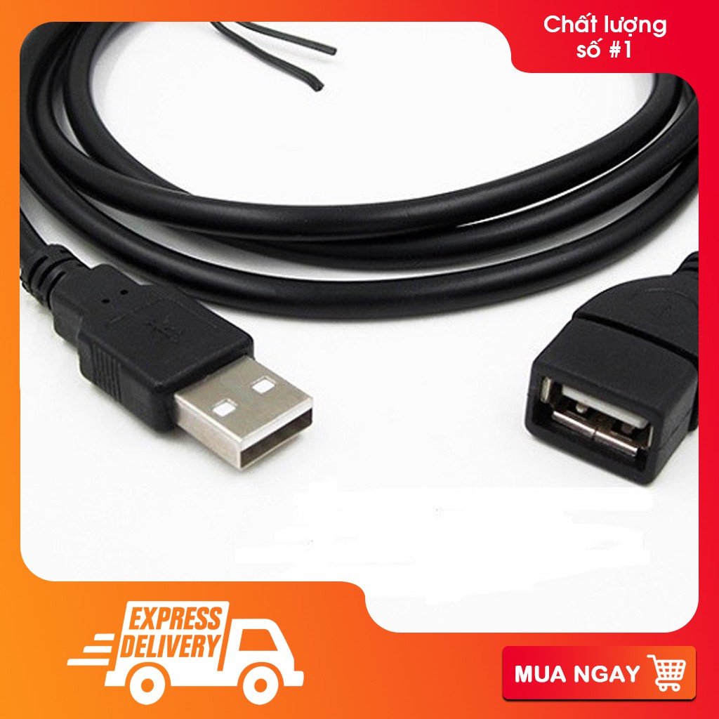 Dây cáp USB nối dài 1,5m màu đen, Dây usb nối dài