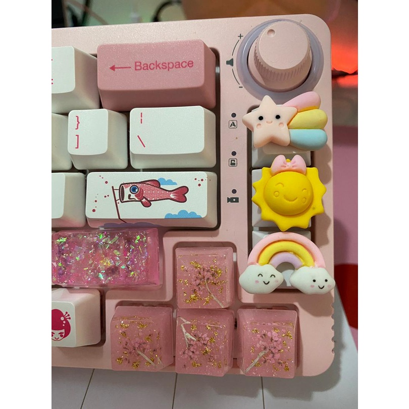 Keycap 7 cầu vồng đám mây dễ thương R4 đẹp