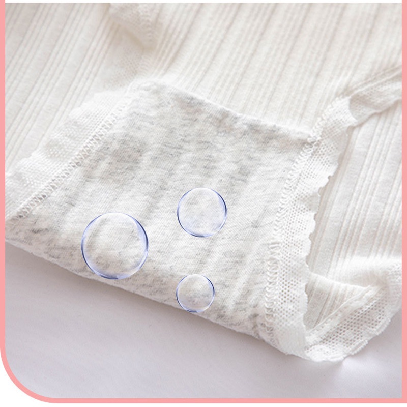 Quần lót cotton lưng vừa phối ren trang trí nơ họa tiết hoa ngọt ngào dễ thương dành cho nữ