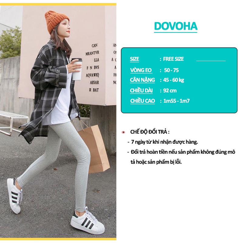 Quần legging dài nữ hffm có túi cạp cao nâng mông cotton dày dặn cao cấp DOVOHA HM02