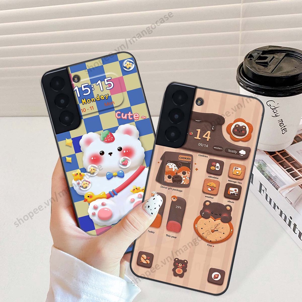 Ốp lưng Samsung S21 / S21 FE / S21 Plus / S21+ hình gấu, thỏ, đồng hồ cute dễ thương