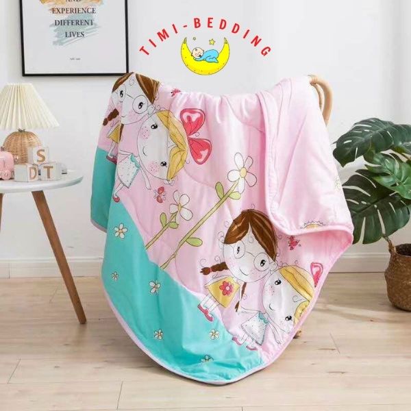 Chăn hè cotton đũi cho bé đi học mềm, thoáng mát kích thước 1x1,4m – Timibedding