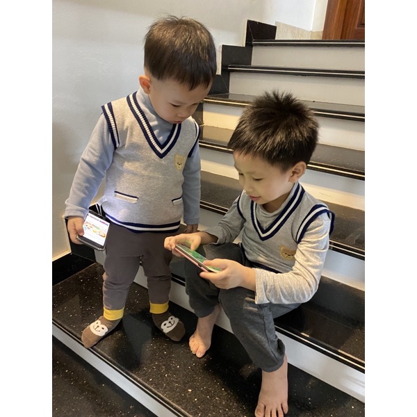 Áo Ghile Len Cổ Tim Cho Bé Trai Size 90-130(1-5 Tuổi)