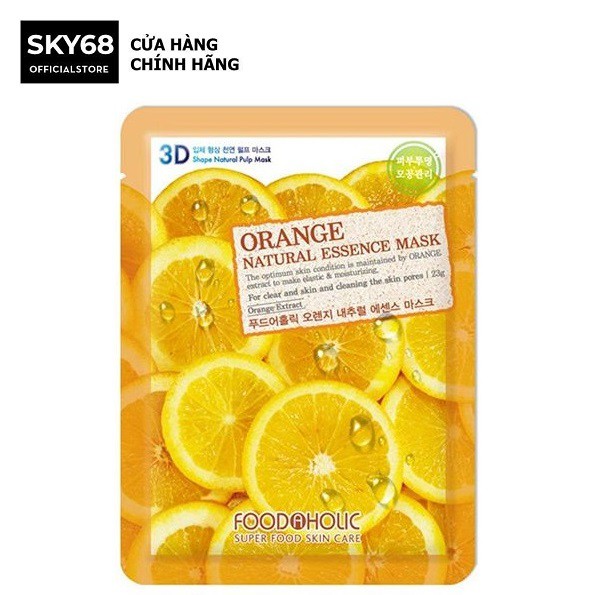 Mặt Nạ Dưỡng Trắng Da, Ngăn Lão Hóa Chiết Xuất Cam Foodaholic Orange Natural Essence Mask 23ml