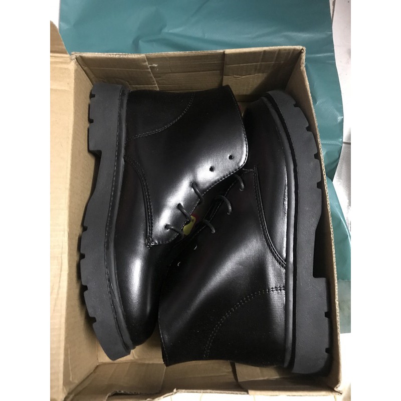 [ san li 39 ] GIÀY BOOT ULZZANG CAO CỔ DA LÌ DA BÓNG Giày cao cổ da buộc dây ulzzang Hàn Quốc | BigBuy360 - bigbuy360.vn