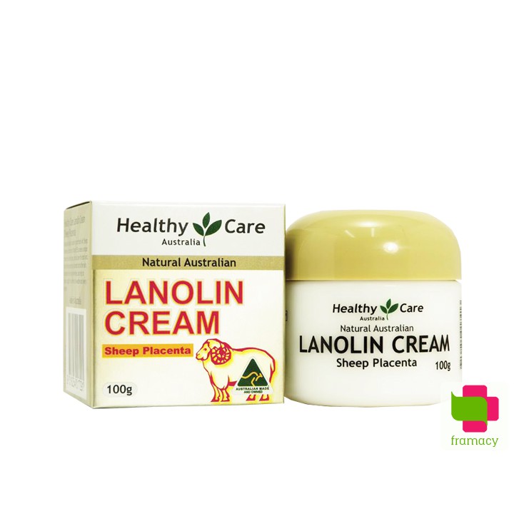 Kem dưỡng mỡ cừu, nhau cừu Healthy Care Lanolin Cream Sheep Placenta và Vitamin E, Úc (100g) cấp ẩm da cho mọi lứa tuổi