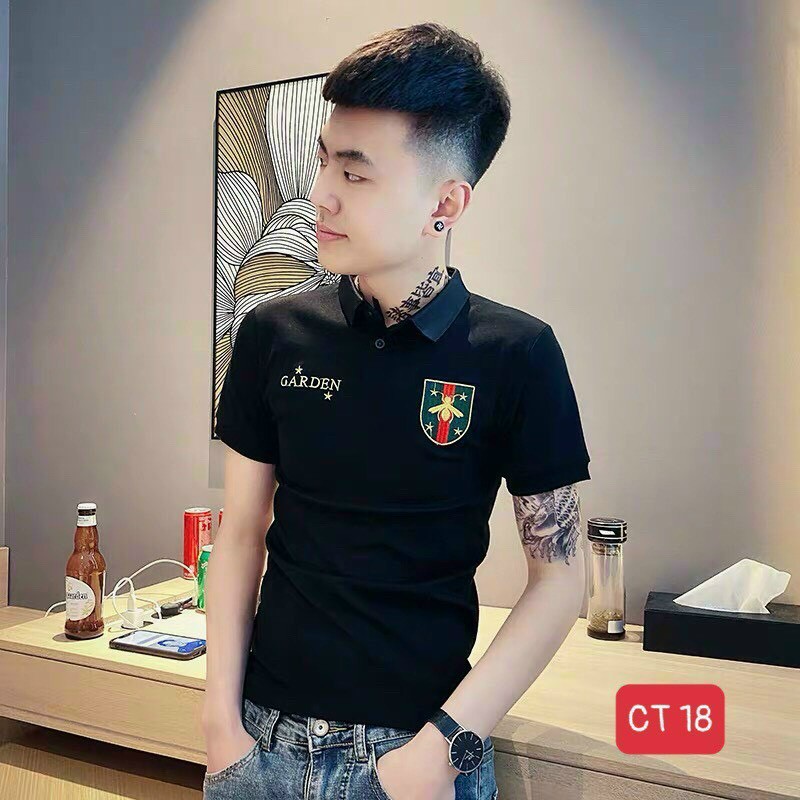 Áo thun nam ngắn tay cổ bẻ chất liệu cotton co giãn, thoáng mát | BigBuy360 - bigbuy360.vn