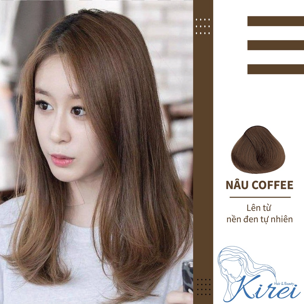 Thuốc nhuộm tóc màu NÂU COFFEE không cần tẩy tóc Kirei Hair, KireiHair, KIREIHAIR