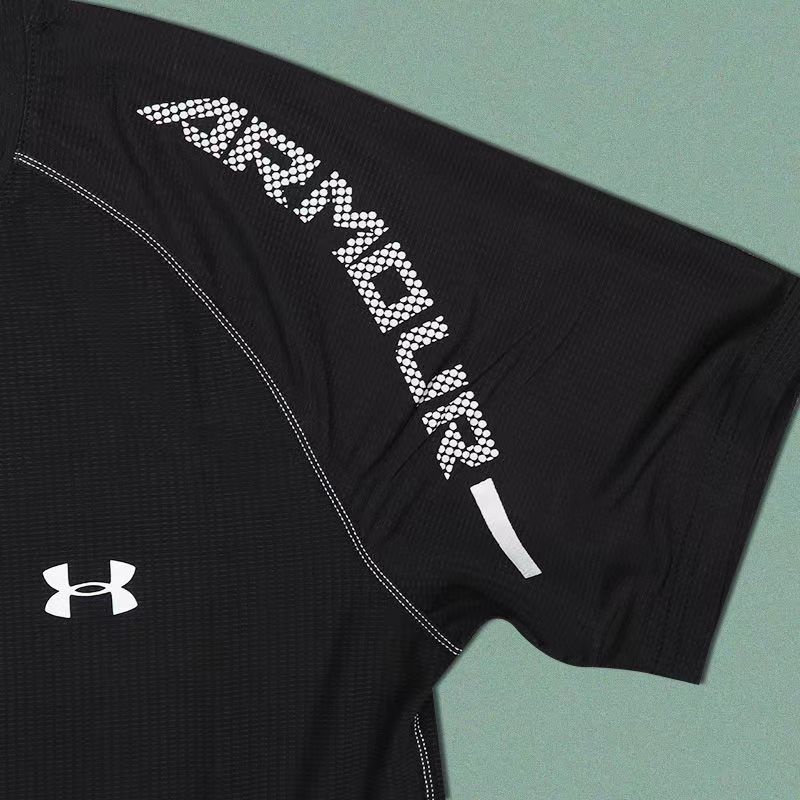 Áo Thun Thể Thao Tay Ngắn Dáng Suông Chất Liệu Thoáng Khí Mau Khô Năng Động Thời Trang Cho Nam Phong Cách Mỹ