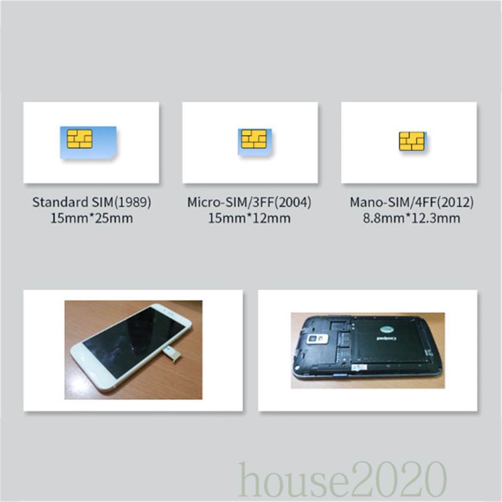 [house2020]SIM Card Adapter Kit 4 in 1 Converter Set Micro to SIM Card Removal Pin for Mobile Devices Random Color
