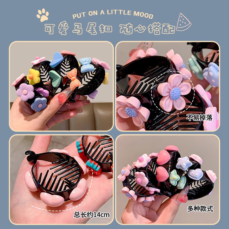 Kẹp Tóc Đuôi Ngựa Cố Định Hình Cá Mập Thời Trang Mùa Hè Cho Bé Gái