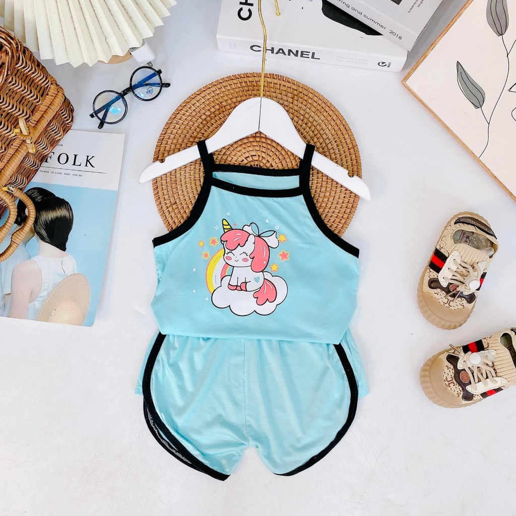 *** Free Ship *** Bộ Áo 2 Dây Chào Hè Minky Mom Chất Thun Lạnh Siêu Dễ Thương Cho Bé Gái