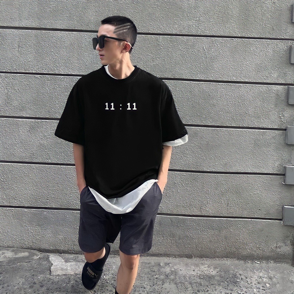 Áo Thun YOUNG GREEN 11:11 Nam Nữ Unisex Form Rộng Tay Lỡ, Áo Thun Xanh Lá, AT112 trending xu hướng, Men Lì Fashion