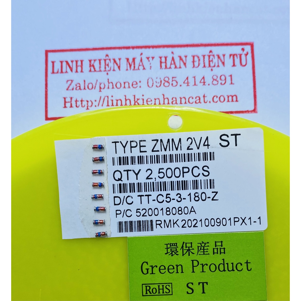 [ Gói 100 Con ] Diot Zenner 2V4 SMD Kiểu 1206 1/2W