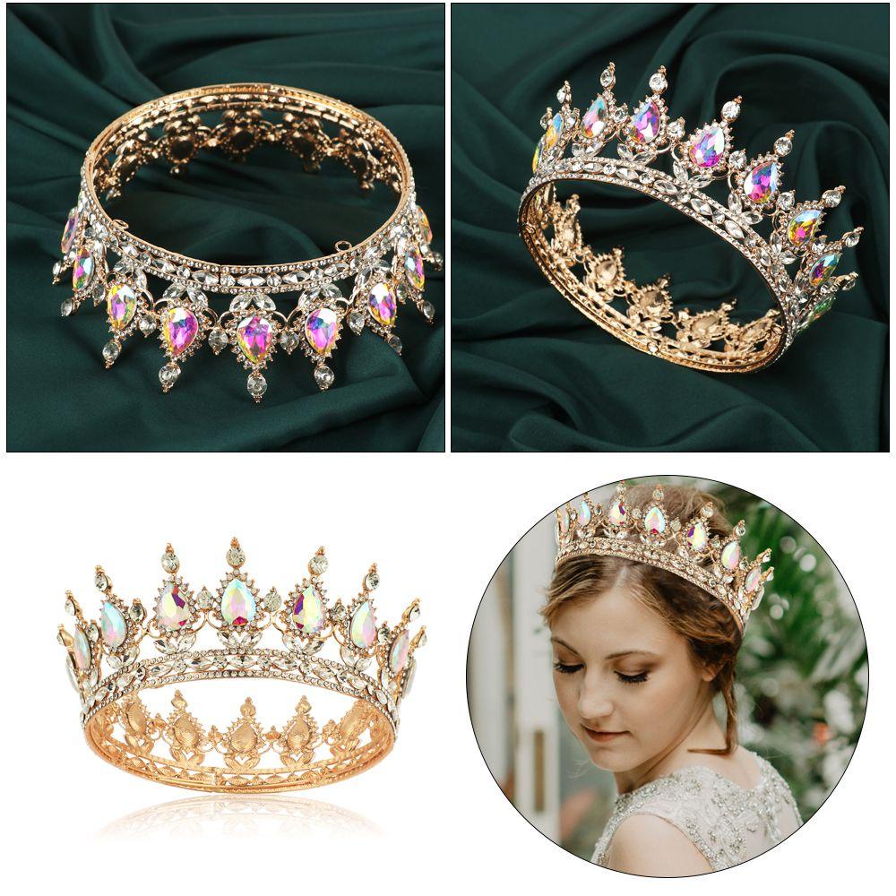 PINEVN Vương Miện Tròn Cài Tóc Thời Trang|Vương Miện Công Chúa Kiểu Dáng Dễ Thương Xinh Xắn