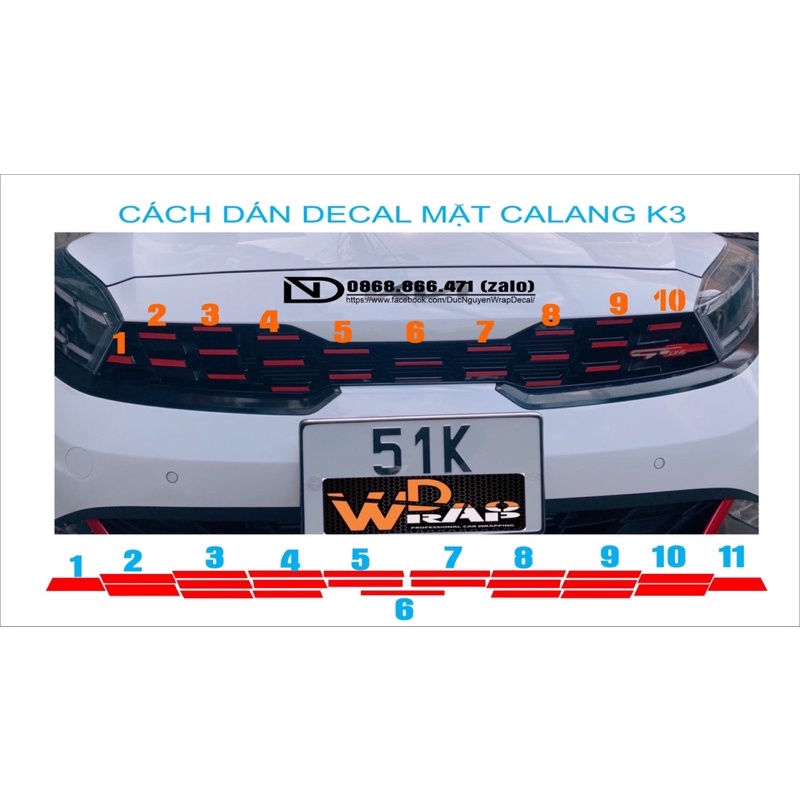 Decal trang trí calang K3 mới