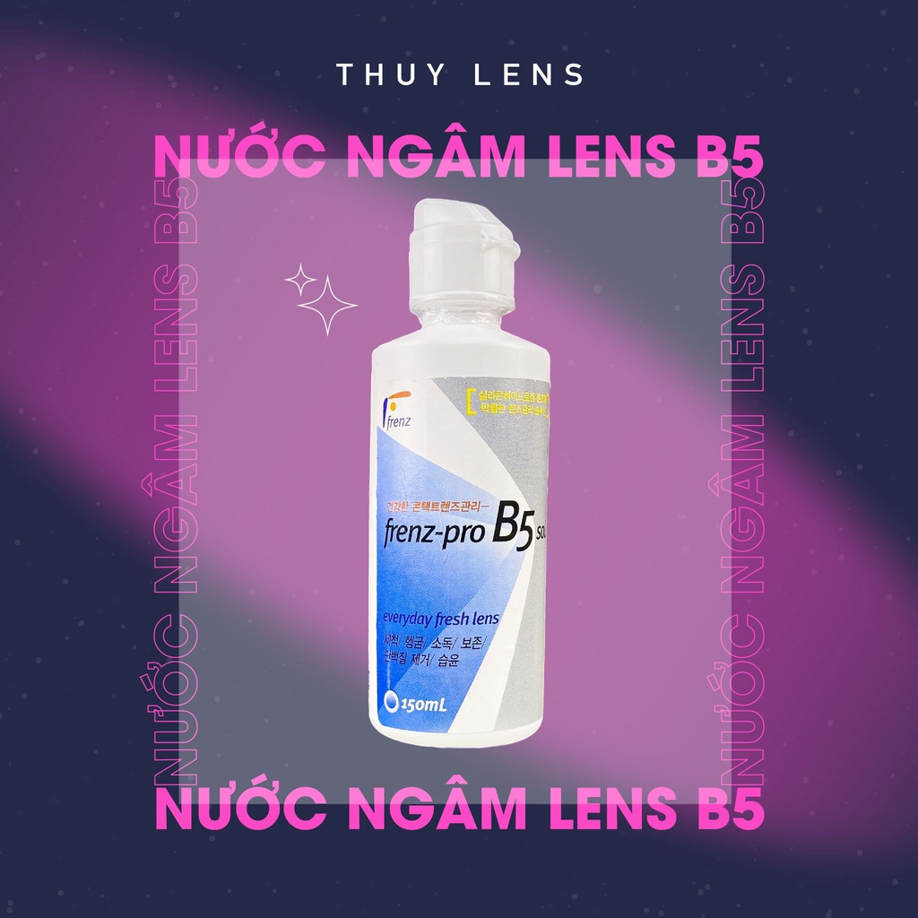 Nước ngâm Frenz Pro B5 THUY LENS chống khô mắt, rửa sạch kính áp tròng 150 ml