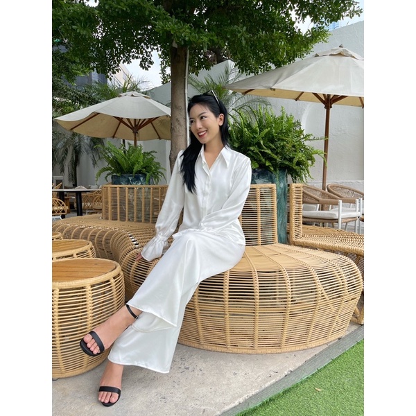 Set áo váy lụa cao cấp