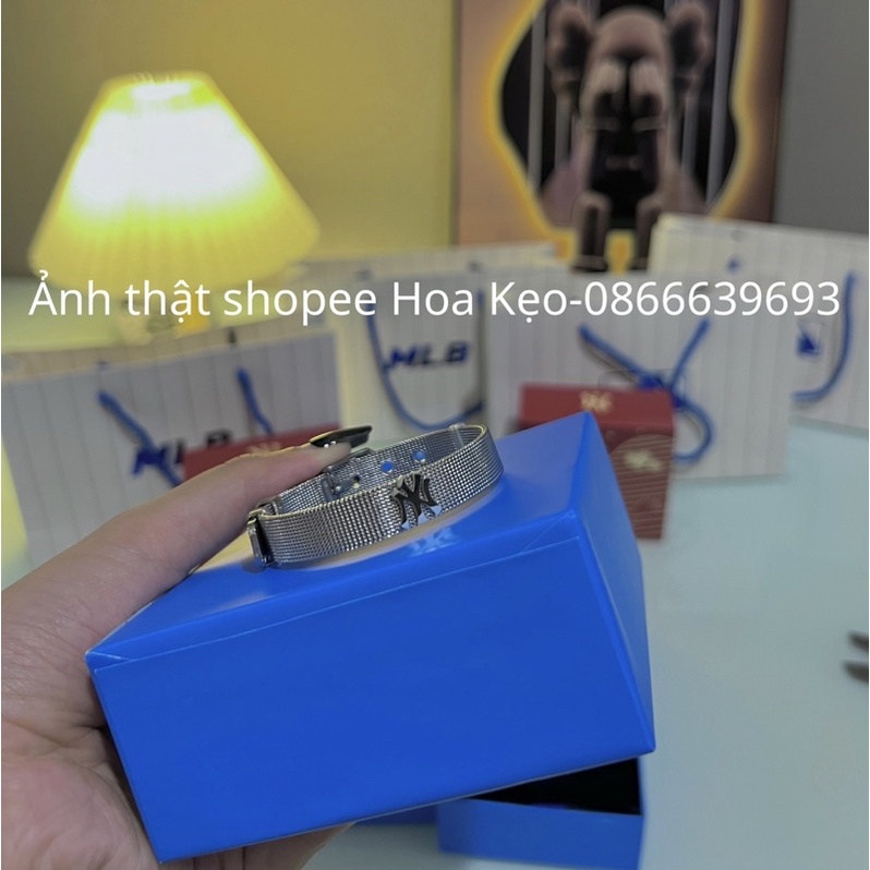 Vòng Tay Đôi, Vòng Tay MLB Logo NY Full Box Chất Liệu Titan Không Rỉ