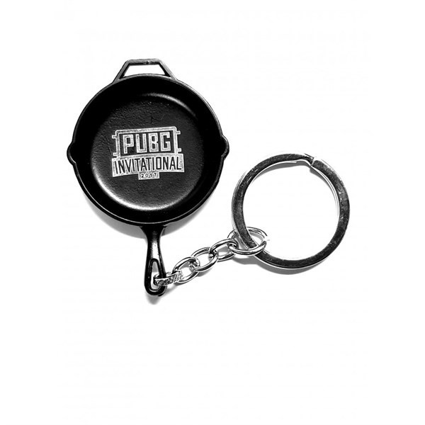 Móc Khóa Mô Hình Game PUBG Mẫu Chảo Đen Chữ Trắng