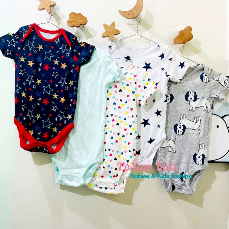 (Chọn mẫu)(Size 18-24m) Bodysuit, body chip cộc tay cho bé trai bé gái, hàng xuất xịn - PoSam Kids