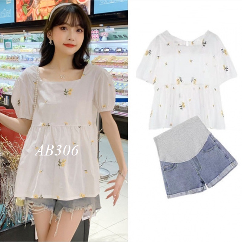 Bộ Áo Quần Mặc Bầu Xinh AB306