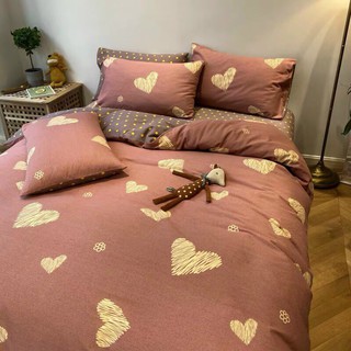 Bộ Chăn Ga Gối Tim Cotton Poly