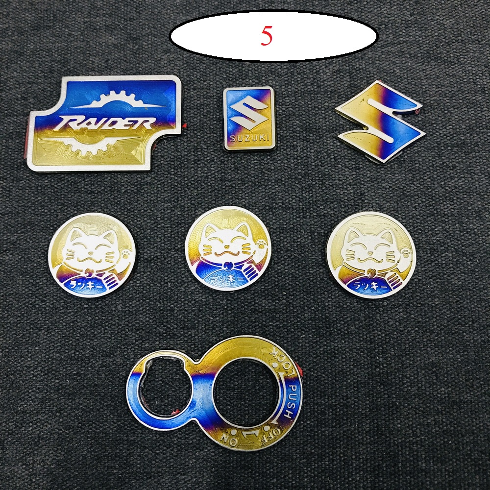TRỌN BỘ SƯU TẬP TEM TITAN DÁN ĐẦU XE SATRIA, SUZUKI SATRIA, RAIDER NHIỀU MẪU MÃ LỰA CHỌN
