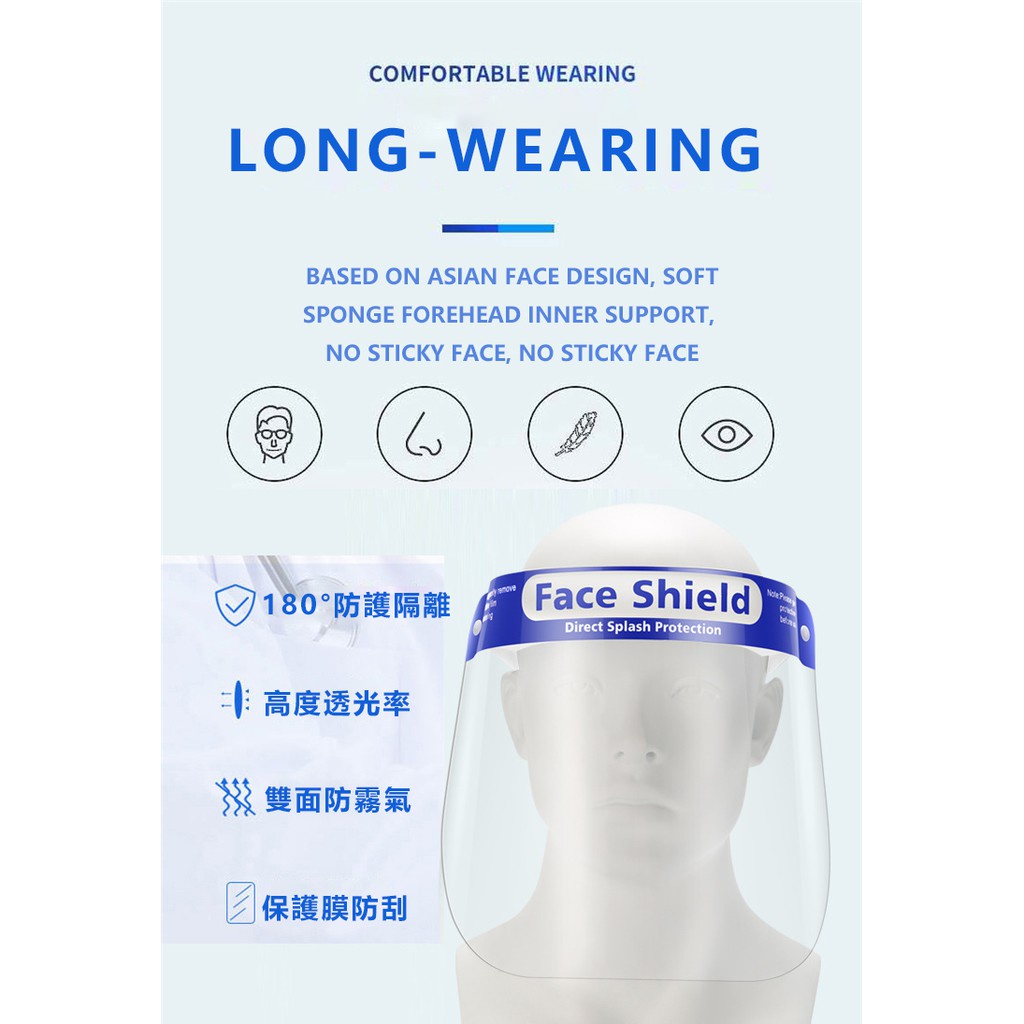 【Đã gửi từ chứng khoán】 Mặt nạ Cod Face Shield, Vỏ mặt đầy đủ, Chống sét, Chống bụi, Mặt nạ bảo vệ có thể điều chỉnh trong suốt, Mặt nạ chống sương mù hai mặt