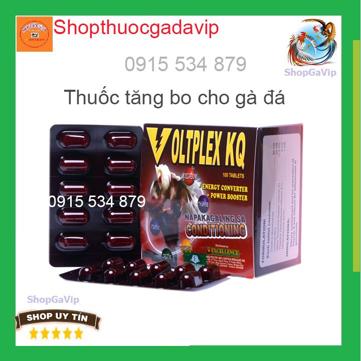 Voltplex kq Tăng bo cho gà sắp đá vỉ 10 viên hàng Phi [Shopthuocgadavip]