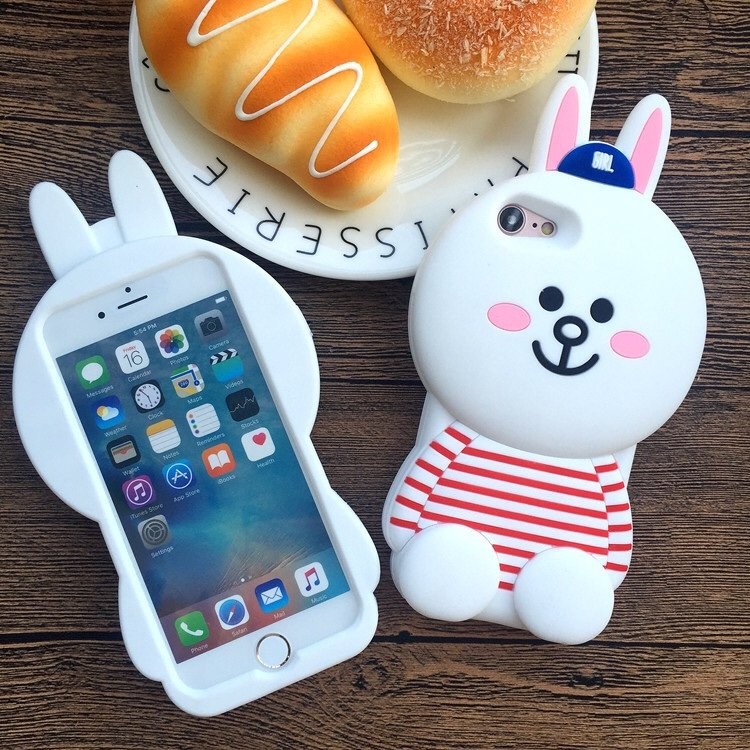 Ốp iPhone5,5s silicon hình thỏ mập không kèm dây