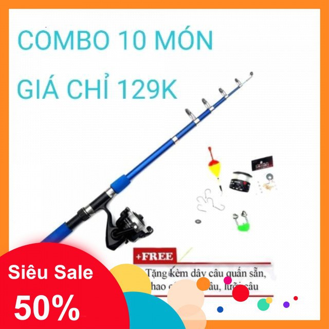 [xả kho] COMBO CẦN CÂU MÁY RÚT