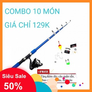 Combo cần câu máy rút