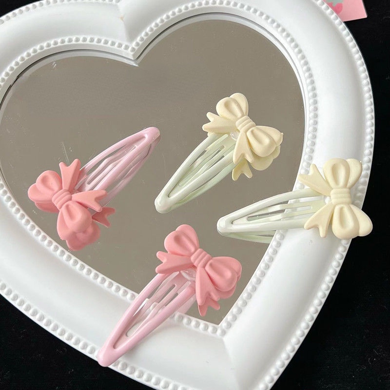 Kẹp Tóc Nơ Màu Kem Ngọt Ngào Thời Trang Đa Năng Cho Bé Gái