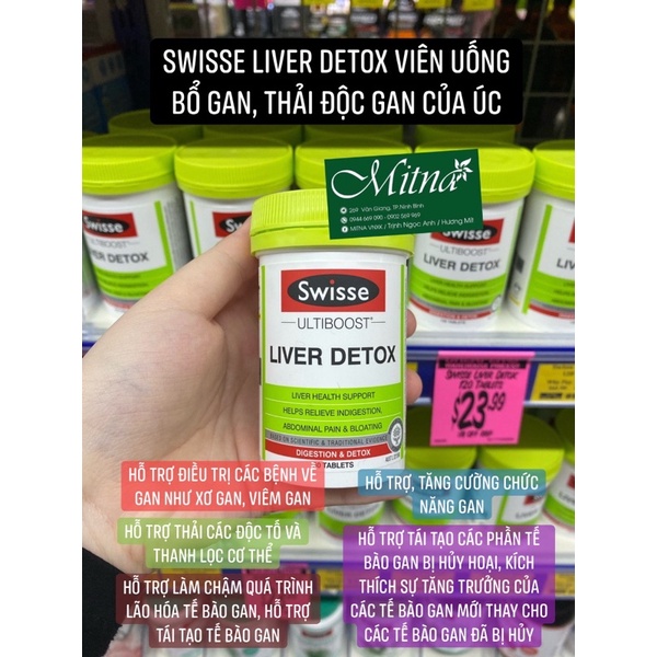 Viên uống thải độc gan SWISSE Live Detox 120 viên và 200 viên