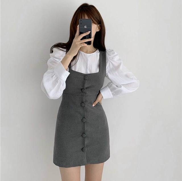 SET ÁO KÈM ĐẦM YẾM NÚT BỌC (KÈM HÌNH THẬT)