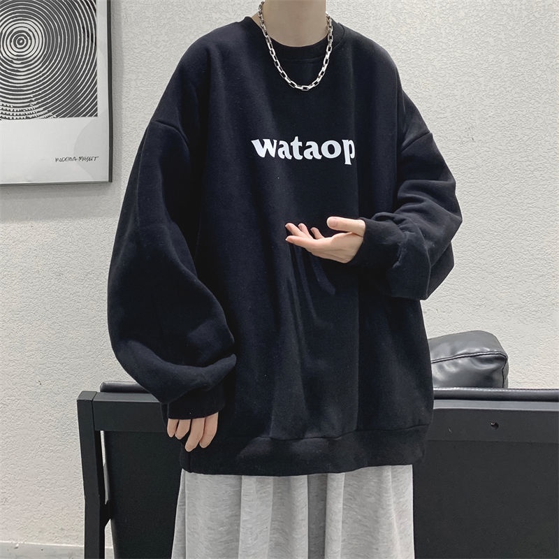 Áo Thun Tay Dài Cổ Tròn In Chữ Phong Cách Hong Kong Mới 2021