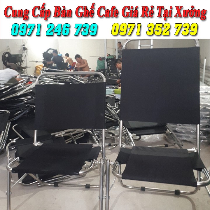 Ghế xếp inox, ghế xếp cafe, câu cá LƯNG THẤP giá rẻ tại xưởng sản xuất