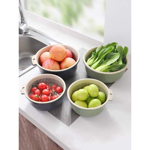 Bộ Rổ Nhựa 6 Món - Sét Rổ Chậu 6 Chi Tiết Xếp Gọn Gàng - Tiện Dụng